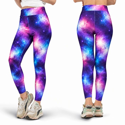Leggings galassia rosa viola - rosa,