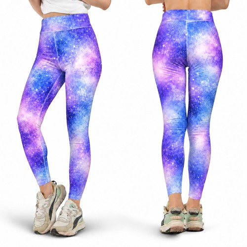 Leggings galaxy viola - viola, blu
