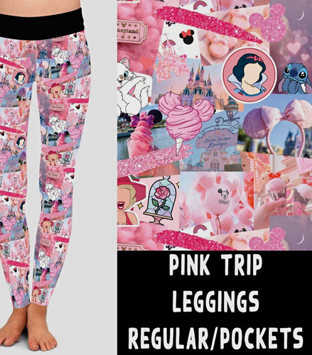 Leggings viaggio rosa con - rosa,