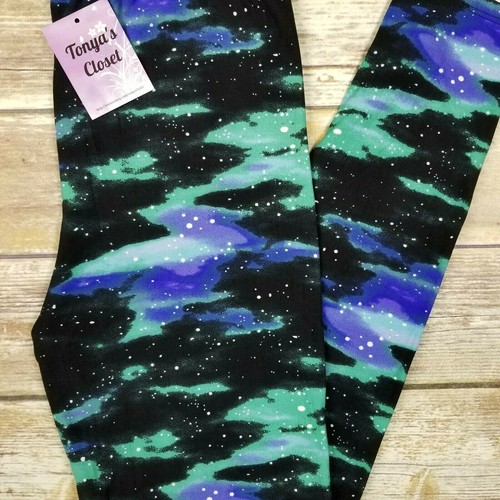 Leggings verde blu stampa - verde,