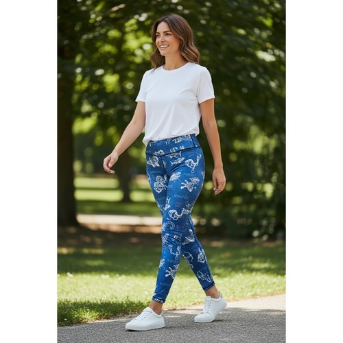 Leggings blu zodiac - leggings,